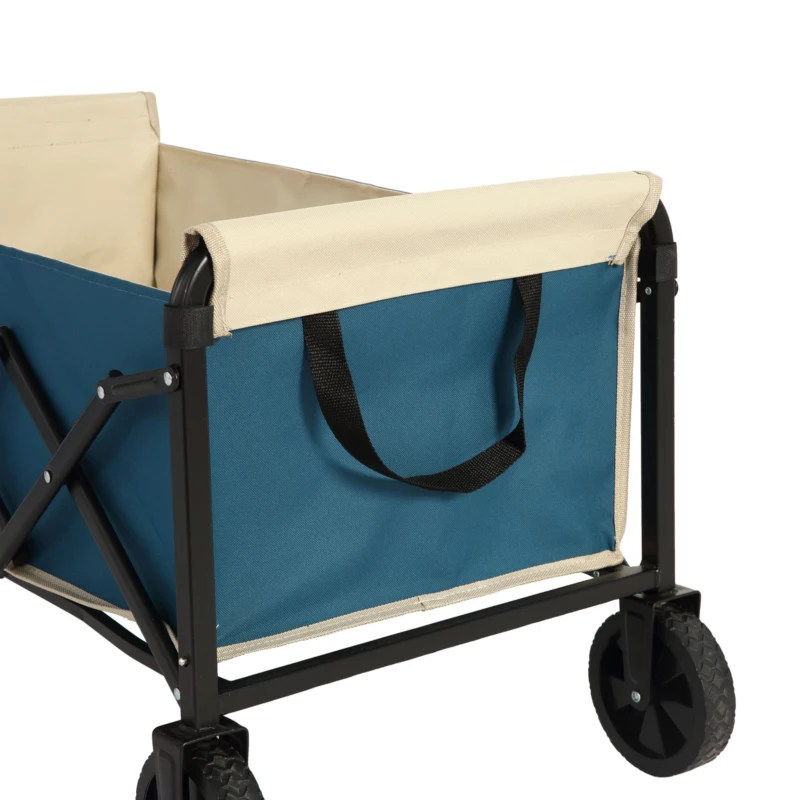 Faltbarer Strand- und Gartenwagen, für Camping, Einkaufen, 66 x 41 x 44,5 cm, Blau