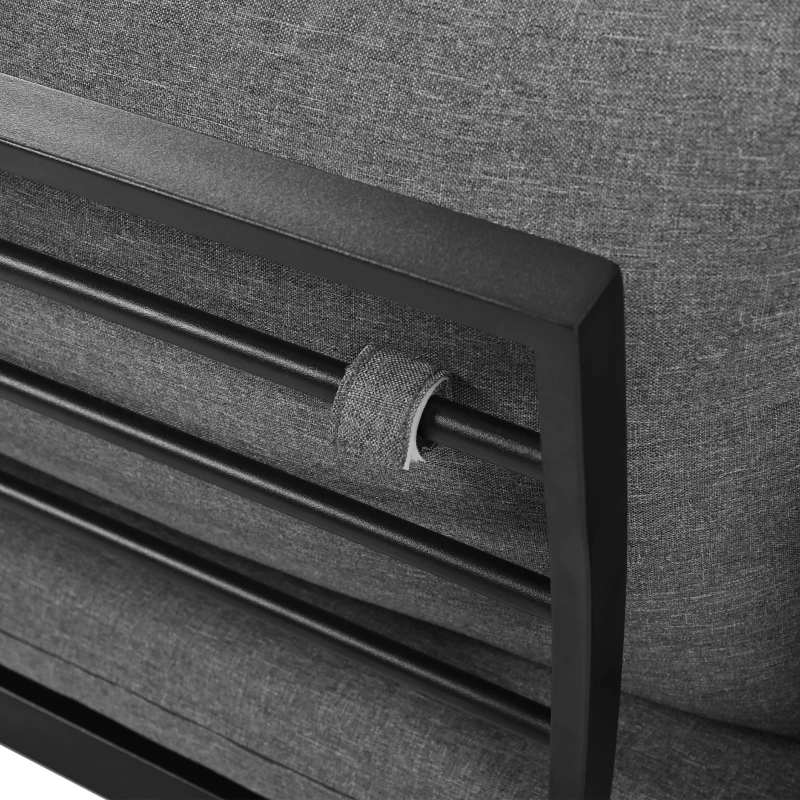 Modular Garden Sofa Set with Washable Zip-Off Cushion Covers, Versatile Garden Lounge Set for Patio, 160L × 64W × 75H cm, Gray