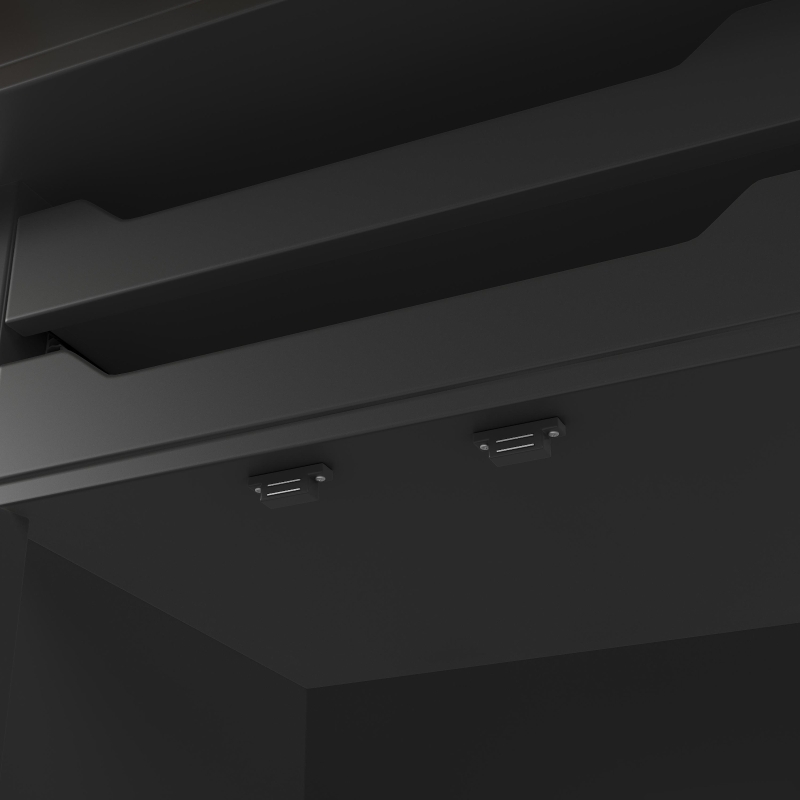 Telescopic Dining Table with 2 Pull-Out Drawers & Integrated Cabinet, Extendable Kichen Table for 4-6 people, 110-140L x 80W x 76H cm, Black