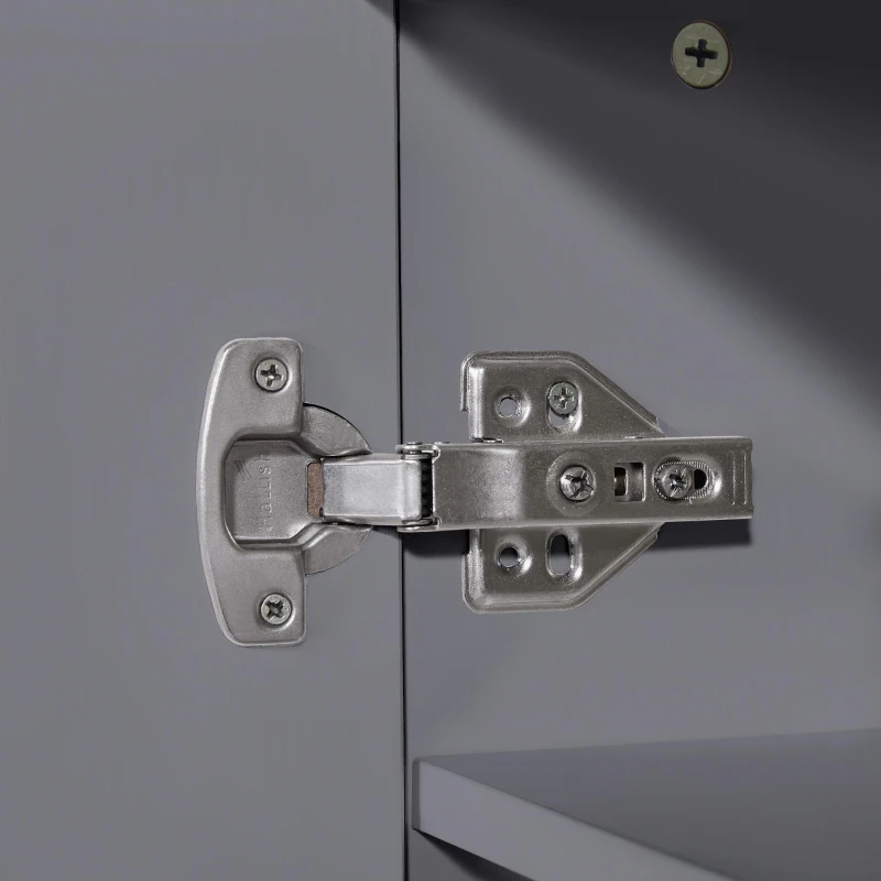 Space‑Saving Dining Table with 6 Adjustable Shelves & Storage Cabinet, Extendable Bar Table for 4–6 People, 118L-180 x 50W x 94H cm, Gray