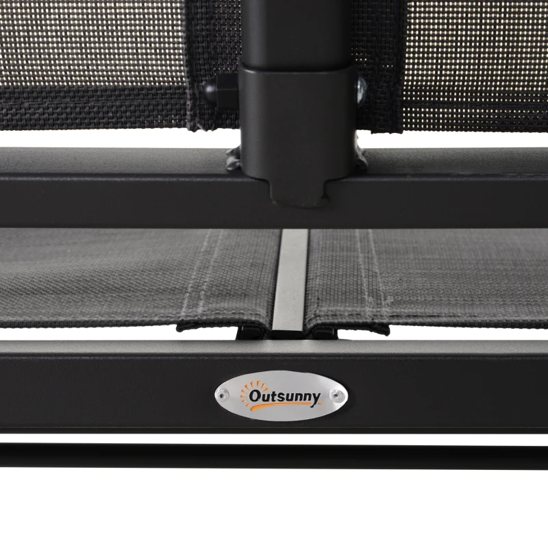 Outsunny 2-Person Outdoor Glider Bench - Patio Double Swing Gliding Chair Loveseat with Powder Coated Steel Frame for Garden, Patio, Porch, Grey