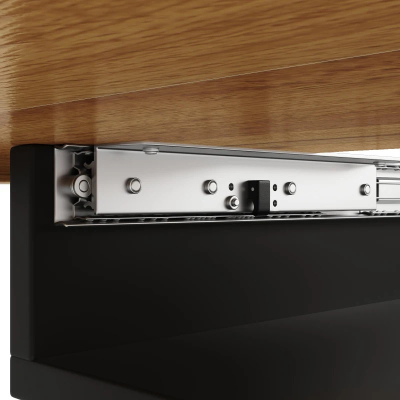 Telescopic Table with App-Controlled LED Lighting and USB Port, Extendable Dining Table for 4-6 People, 110-140L x 80W x 76H cm, Black