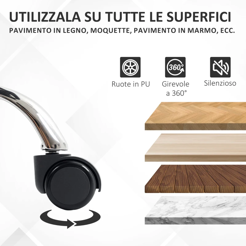 HOMCOM Sedia da Ufficio Reclinabile con Poggiapiedi Estraibile in Pelle PU, Capacità 120 kg, Nero