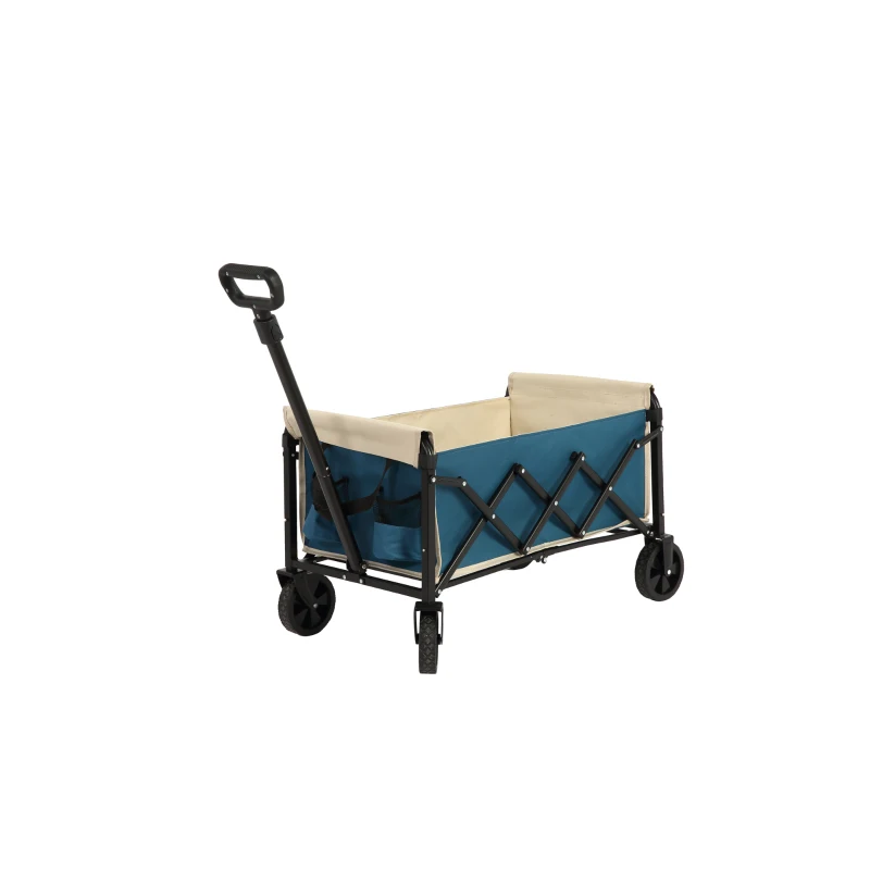 Faltbarer Strand- und Gartenwagen, für Camping, Einkaufen, 66 x 41 x 44,5 cm, Blau