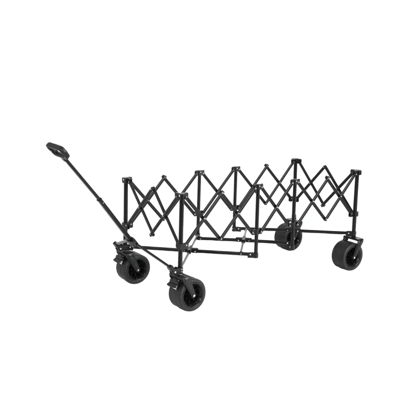 Faltbarer erweiterbarer Bollerwagen, mit viel Stauraum, 136x54x60 cm, Blau