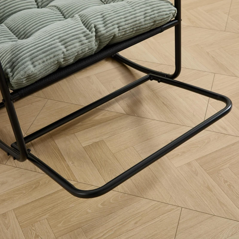 Sedia a dondolo da esterno con cuscino confortevole, per soggiorno, camera da letto, sala lettura, 75x116x82 cm, Verde chiaro