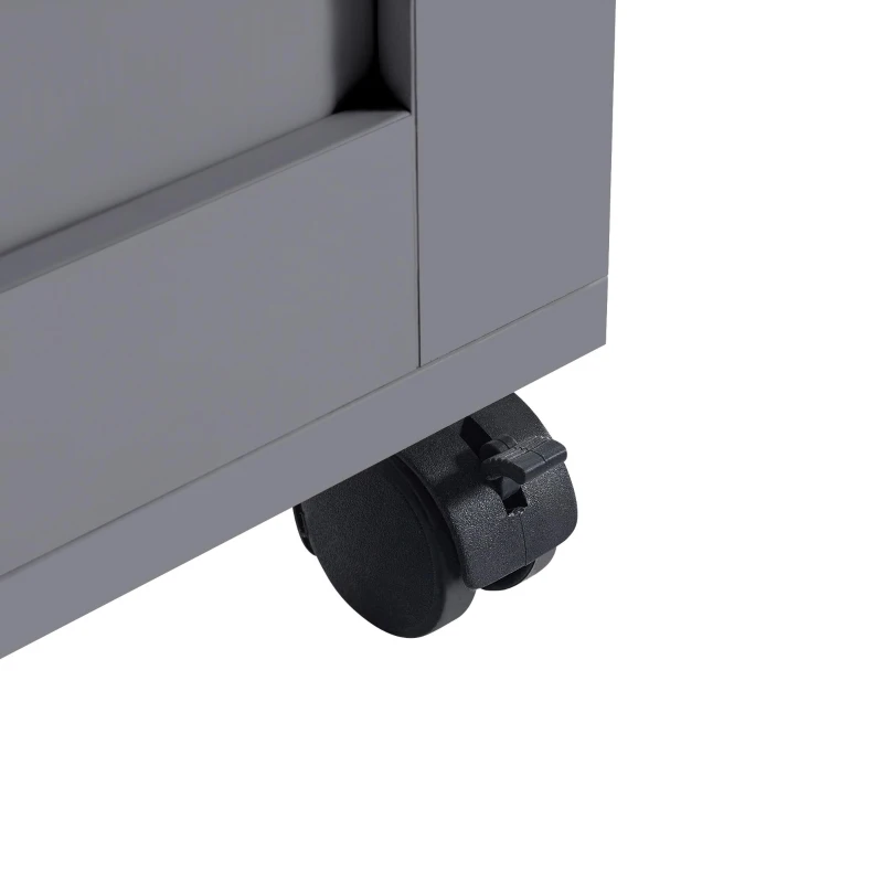 Space‑Saving Dining Table with 6 Adjustable Shelves & Storage Cabinet, Extendable Bar Table for 4–6 People, 118L-180 x 50W x 94H cm, Gray