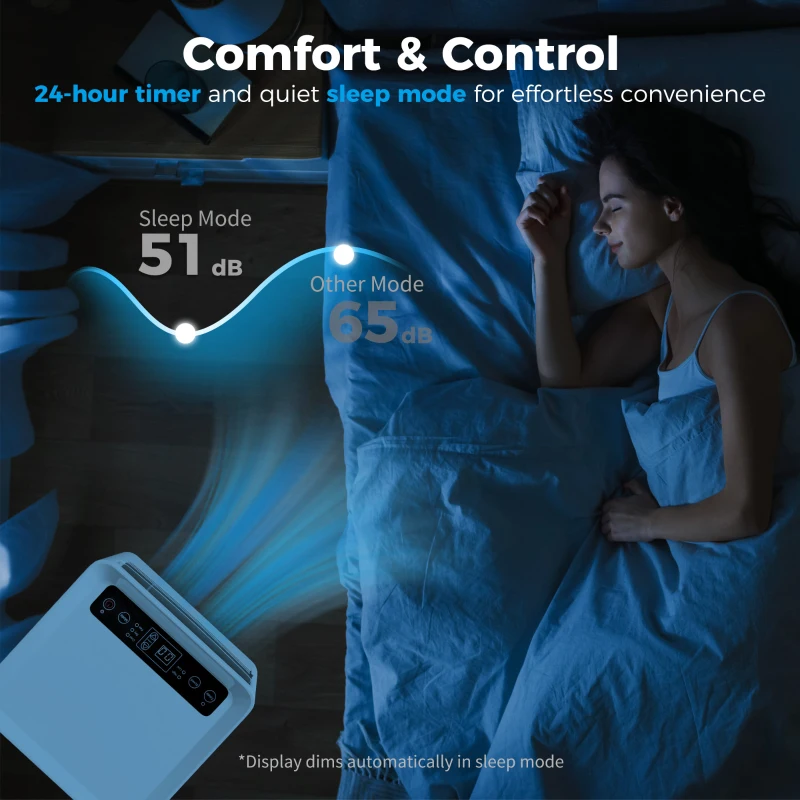 HOMCOM Portable Air Conditioner 9000 BTU, Air Conditioning Unit with Digital Display for Room up to 28㎡