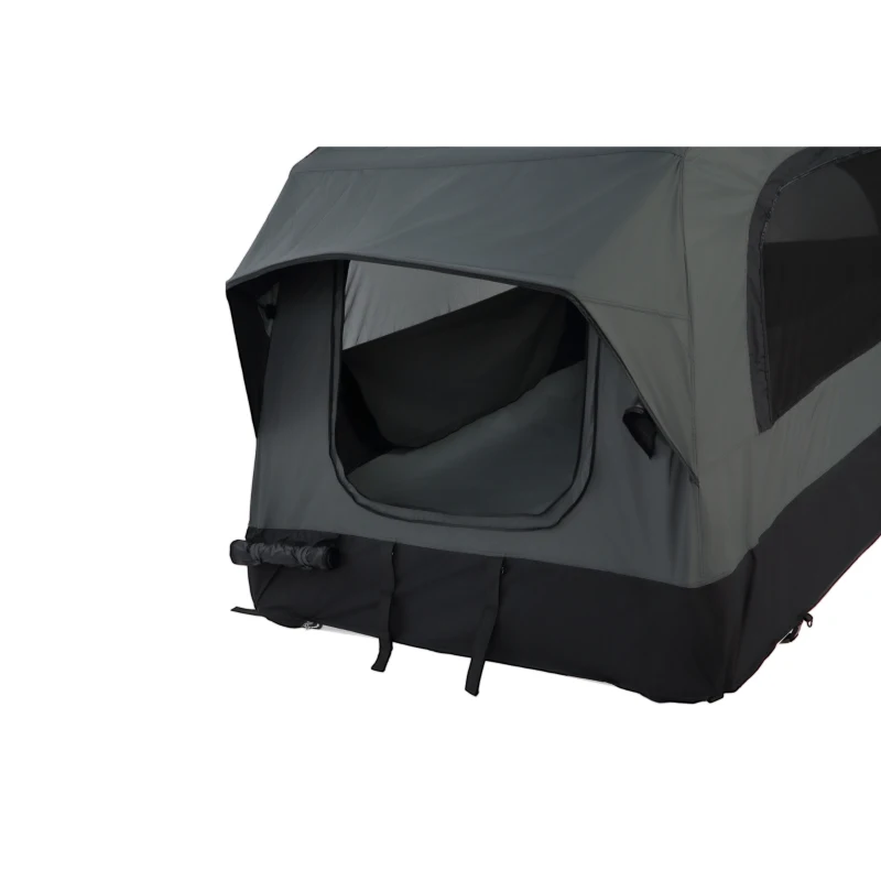 Aufblasbares Camping-Dachzelt fürs Auto/SUV, Platz für 2 Erwachsene + 1 Kind, 220x145x140 cm, Schwarz+Grau