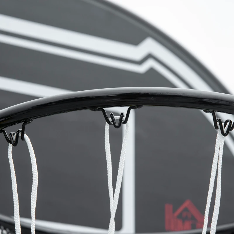 HOMCOM Canasta de Baloncesto para Exterior Altura Ajustable 160-210 cm con Ruedas y Base Rellenable 76x48x254 cm Negro
