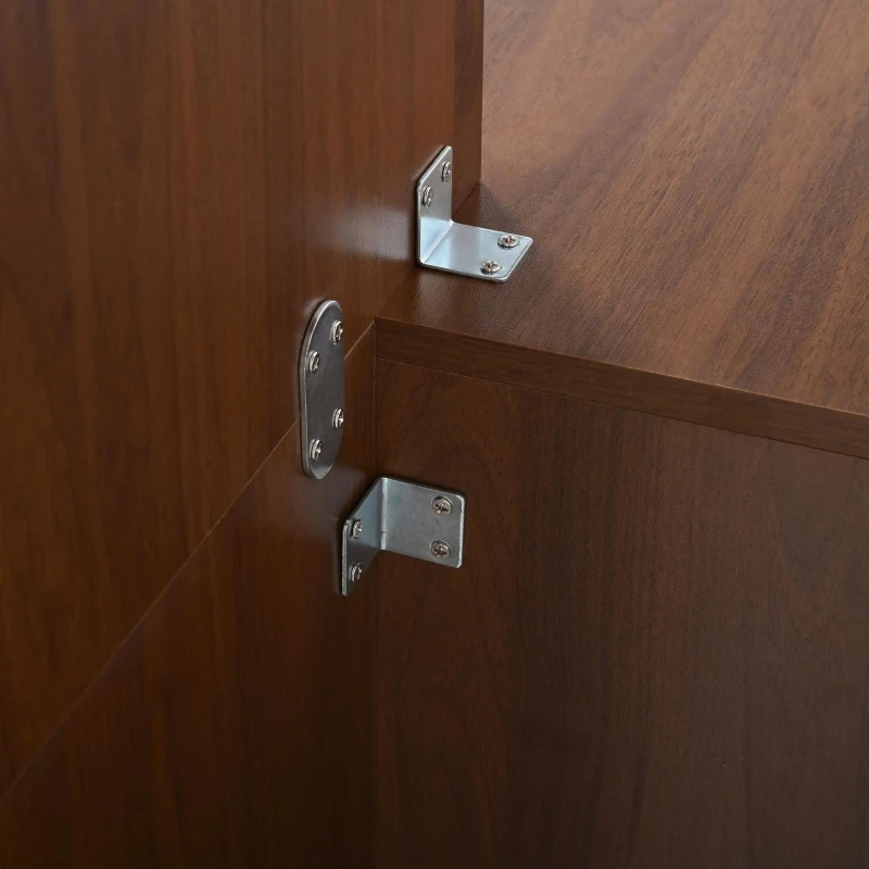 Kompaktgarderobe mit Schuhschrank, Kleiderstange, Haken und verstellbaren Böden, 115 x 38,5 x 191,5 cm, Naturfarbe