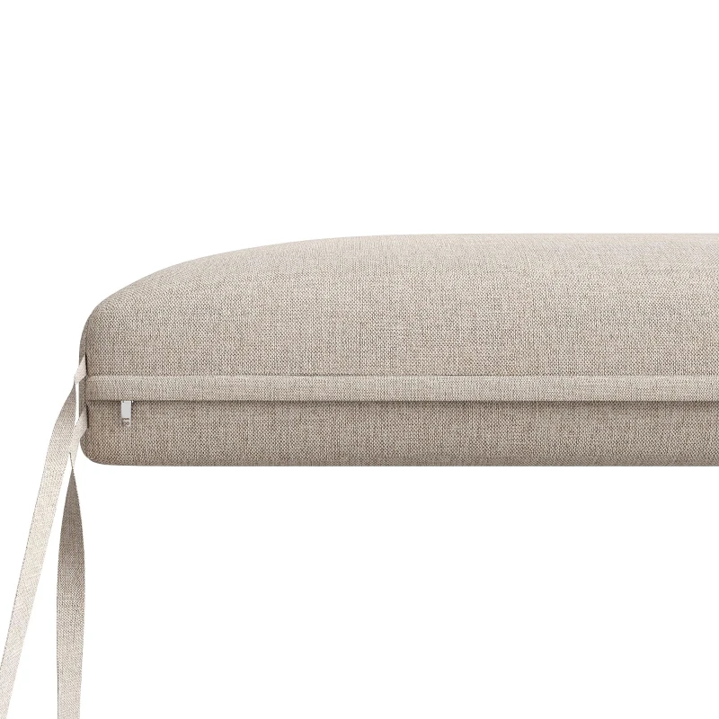 Modular Garden Lounge Set with Thick Elastic Foam Cushions, Versatile Garden Sofa Set with Glass Side Table, 178L x 61W x 76H cm, Beige