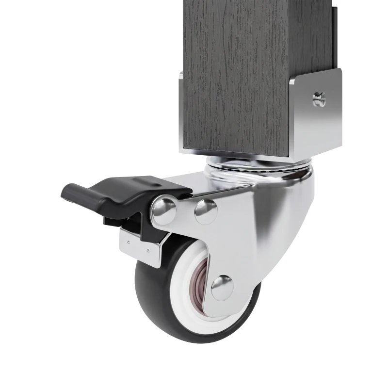 Mobile Wood Tool Cabinet with Stainless Steel Worktop, Weatherproof Barbecue Station for Outdoor Use, 80L x 51W x 91.5H cm, Natural