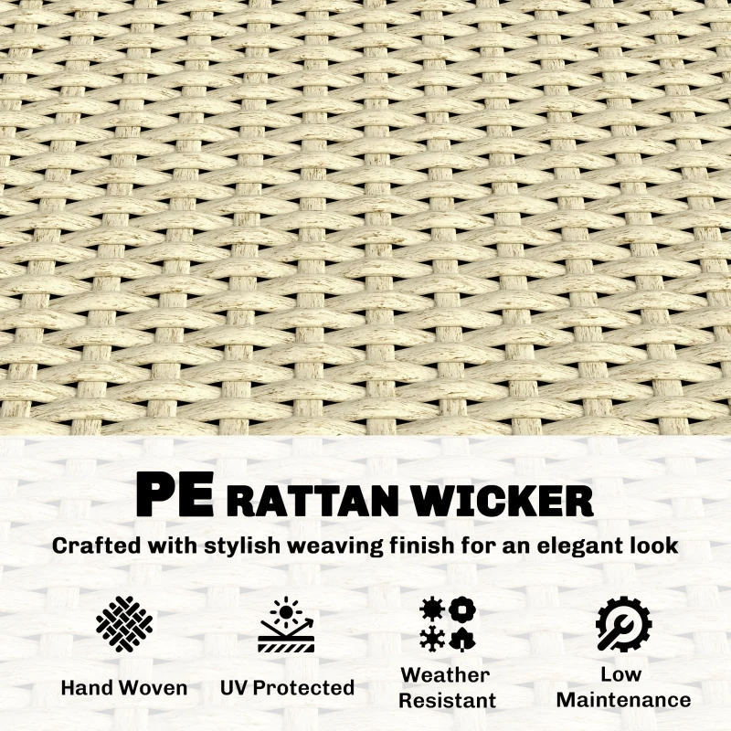 Outsunny Podwyższona grządka z kratką w stylu rattanu donica na rośliny pnące do ogrodu, na balkon, 80 x 30 x 163 cm, beżowa