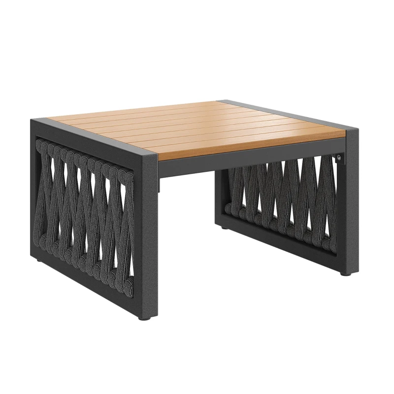 Outdoor Garden Furniture Set with High-Density Foam Cushions, Durable Garden Sofa Set with Plastic Weave, 240L x 118W x 83H cm, Gray