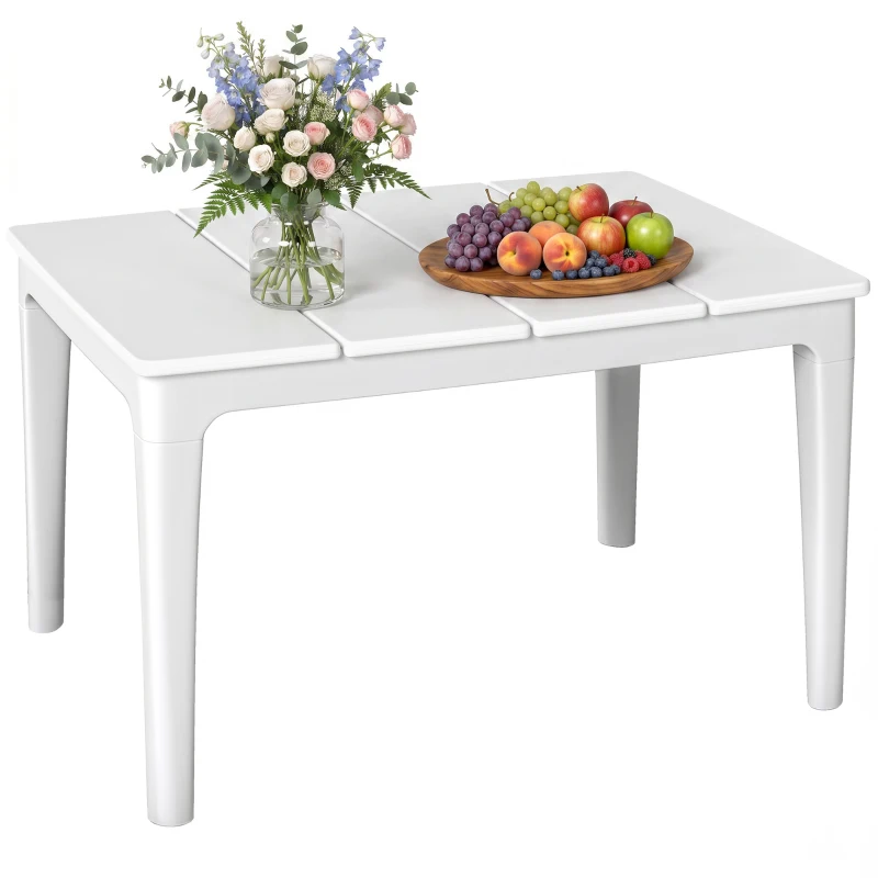 Outsunny Mesa de Centro para Jardim, 70 x 53 x 39 cm, Creme