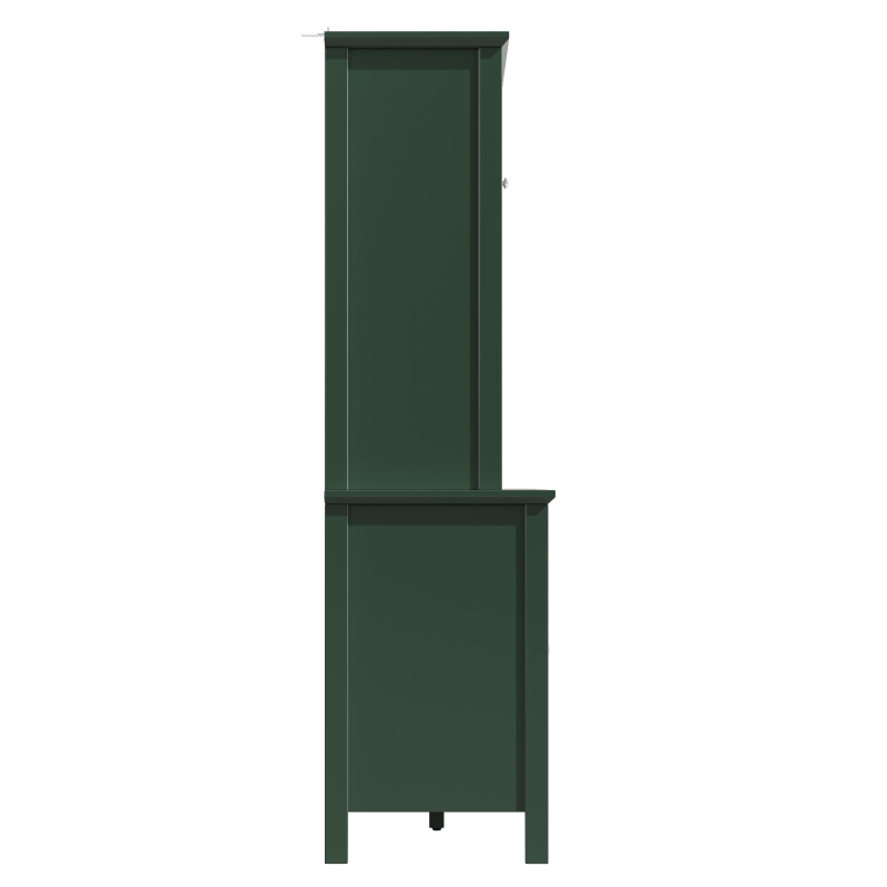 Smart Storage Cabinet with 4 Doors & 3 Drawers, Tall Sideboard with App-Controlled USB LED Lighting, 120L x 40W x 179H cm, Green