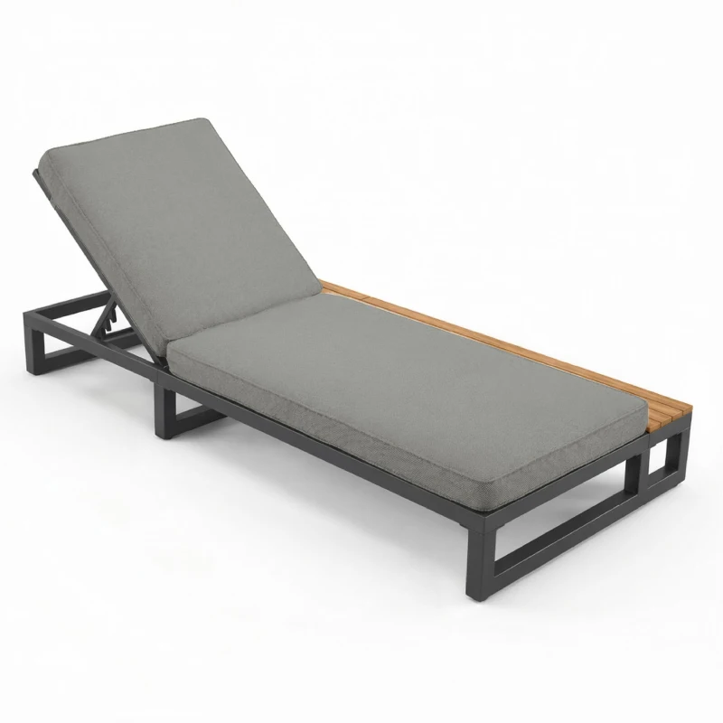 Outdoor Daybed Sun Lounger with 4-Position Adjustable Backrest, Waterproof Sofa Bed for Garden or Poolside, 184L x 79.5W x 73H cm, Gray