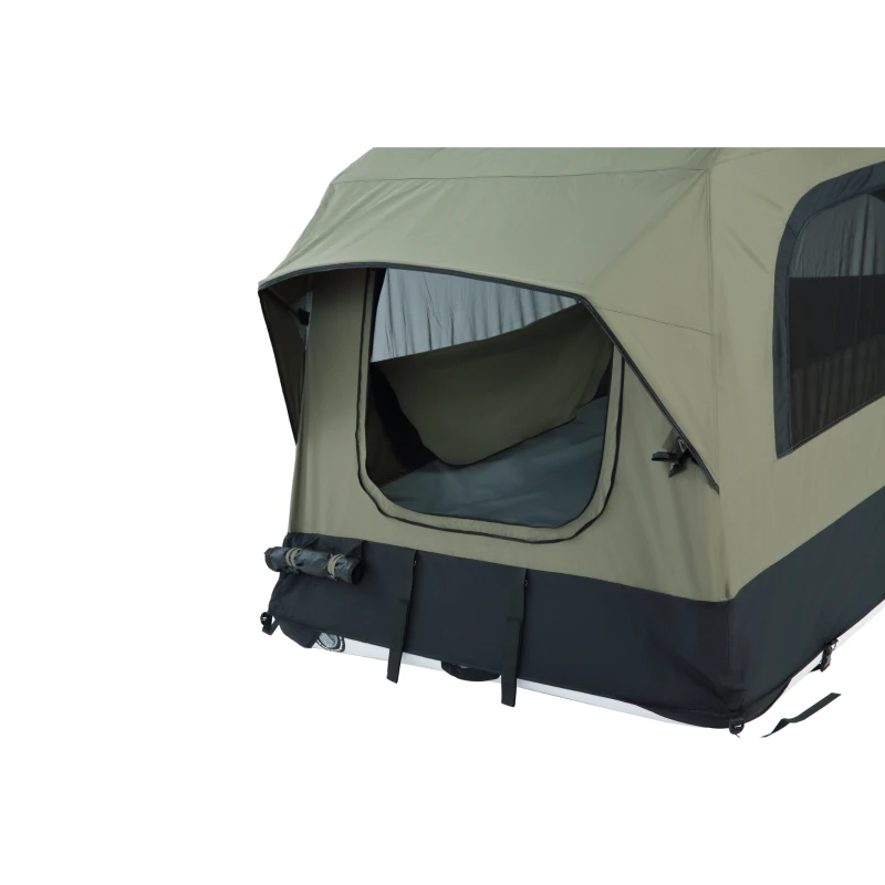 Aufblasbares Camping-Dachzelt fürs Auto/SUV, Platz für 2 Erwachsene + 1 Kind, 220x145x140 cm, Grün
