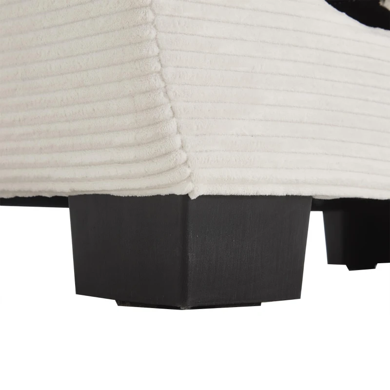 Oversized Cloud Sofa with Ergonomic High-Resilience Foam & 2 Lumbar Cushions, Modular Couch for 2 People, 224L x 81W x 81H cm, Beige