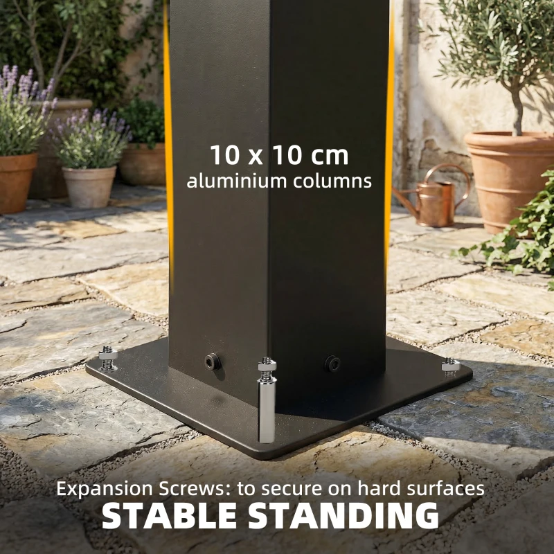 Outsunny Pergola 3x3 m z aluminium z oświetleniem LED, pilotem i regulowanym lamelowym dachem