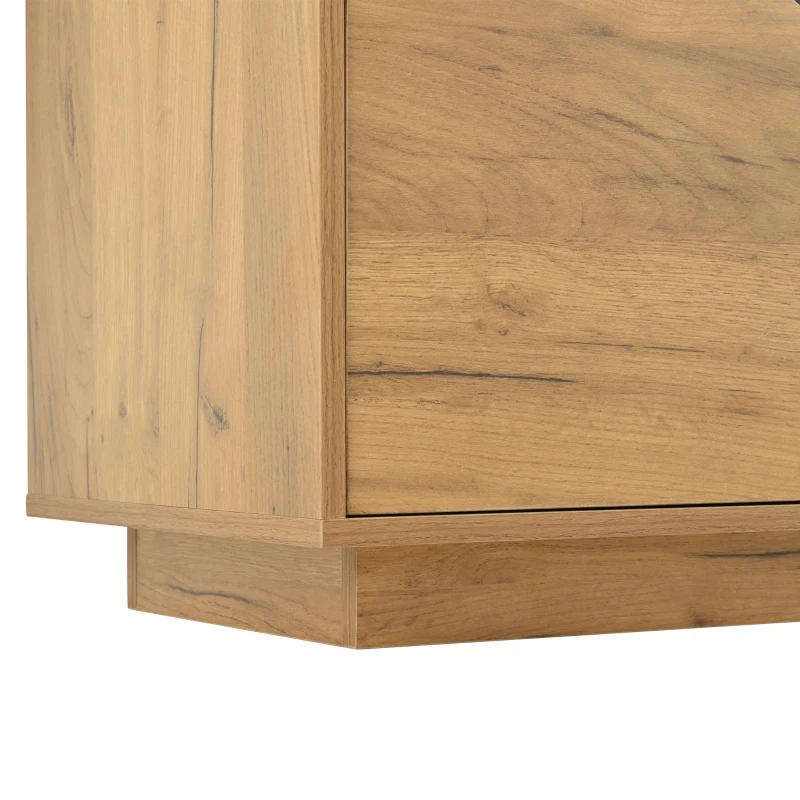 Modern Storage Cabinet with Soft-Close Hinges & Adjustable Shelves, Multifunctional Sideboard for Living Areas, 140L x 40W x 70H cm, Wood