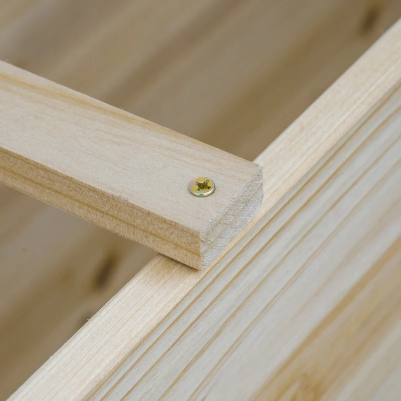 Outsunny 117cm x 100cm x 54cm 3 Tier Raised Garden Bed 376L Fir Wood Elevated Planter Flower Box with 9 Grow Grids and Non-woven Fabric for Vegetables, Flower, Herb Outdoor Indoor Use