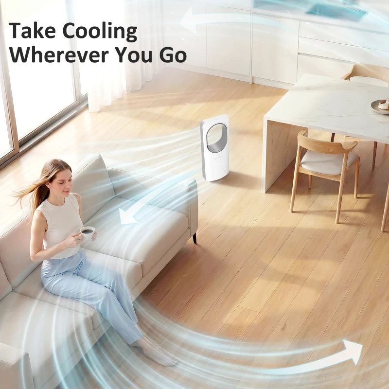 HOMCOM Bladeless Tower Fan for Bedroom, 36dB Standing Cooling Fan with Oscillating, 3 Speeds, 3 Modes, 15H Timer, White