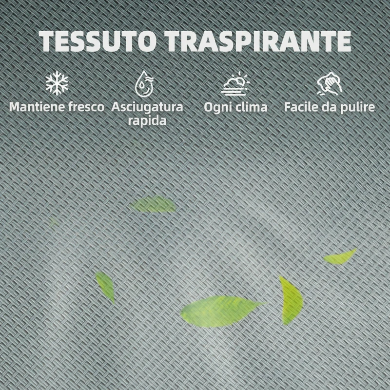 Outsunny Set di 2 Sedie Pieghevoli da Giardino con Braccioli e Seduta in Rete, Grigio