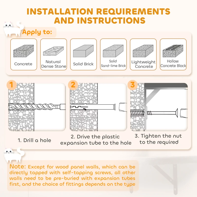 PawHut Ścienny Zestaw Drapaków, Powierzchnie Sizalowe, 4 Elementy, dla 1-3 Kotów, Beżowy