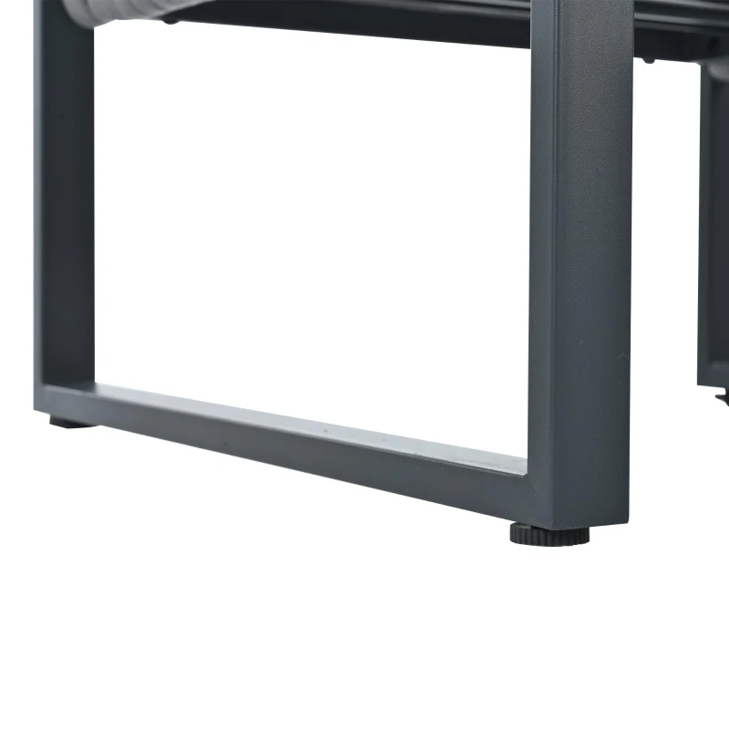 Stylish Garden Furniture Set with Galvanised Metal Frame, Comfortable Garden Sofa Set for 5 People, 167L x 61W x 63H, Gray