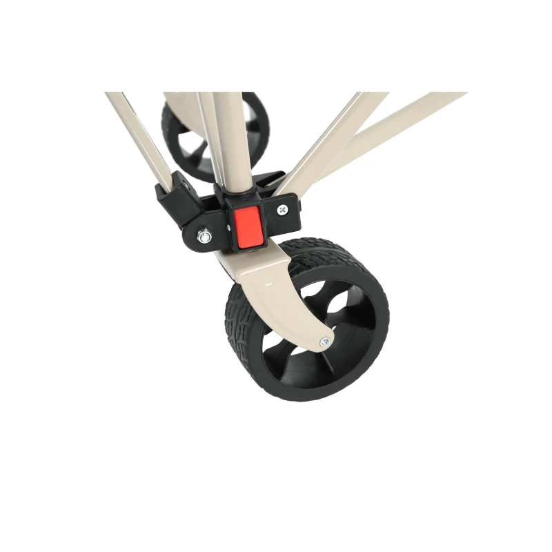 Faltbarer Bollerwagen, für Camping, Einkaufen, 77 x 48 x 45 cm, Beige