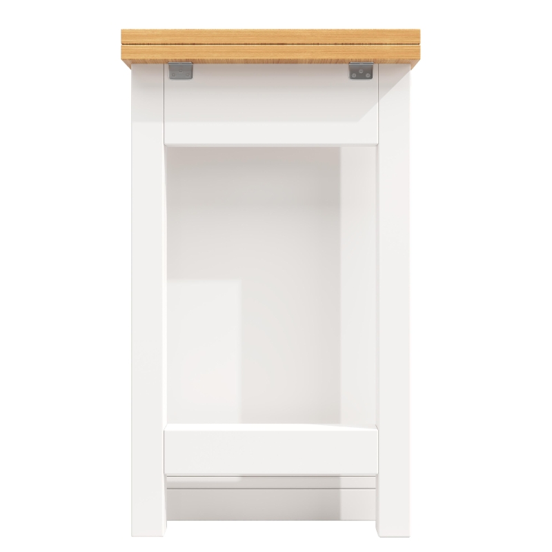 Extendable Bar Table with Smart Pull-Out System, Multifunctional Sideboard with Adjustable Compartments, 120-180L x 40W x 76H cm, White