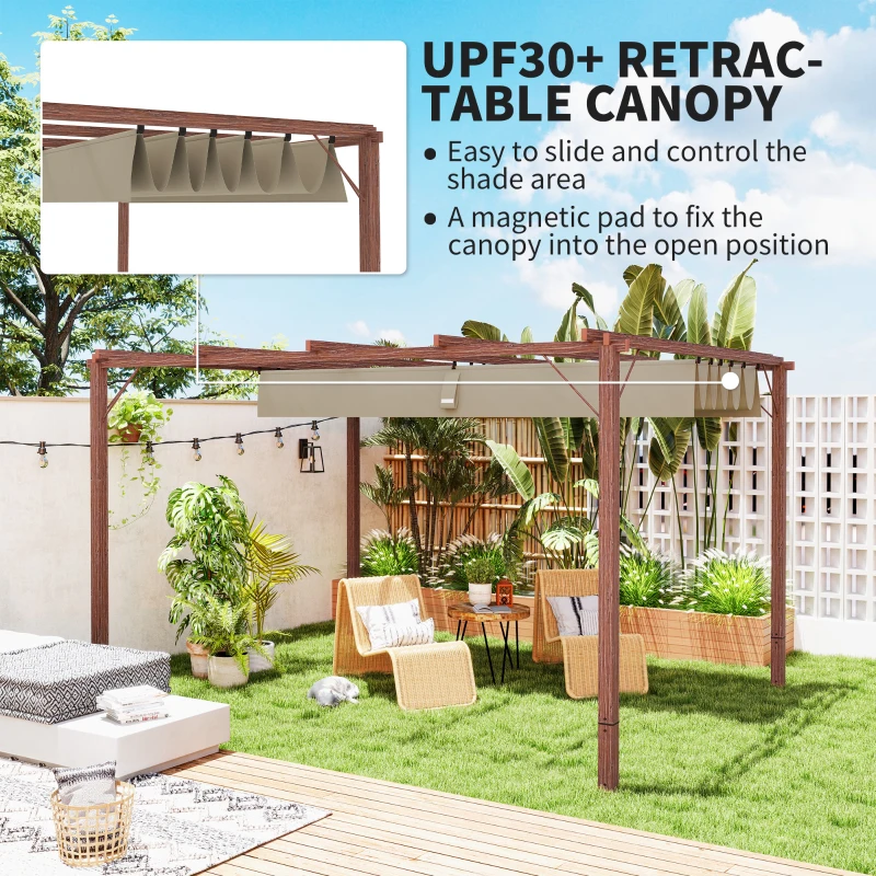 Outsunny Pergola 3x4m z magnesowym dachem, altana ogrodowa