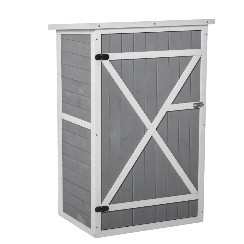 Outsunny Casuta Lemn 75×56×115 cm – Depozitare Unelte cu Acoperis Impermeabil(m-15)
