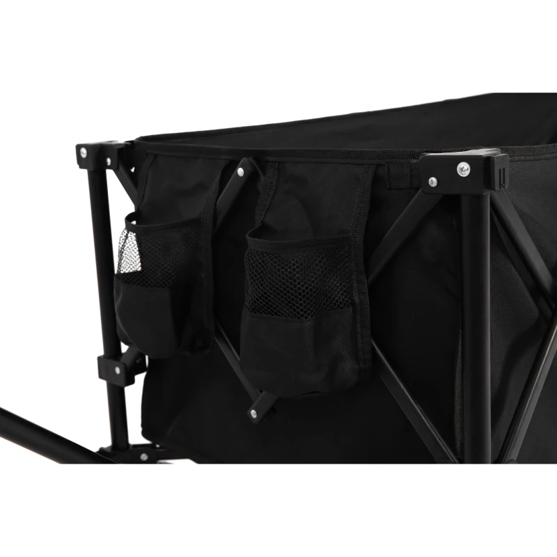 Faltbarer erweiterbarer Bollerwagen, mit viel Stauraum, 136x54x60 cm, Schwarz