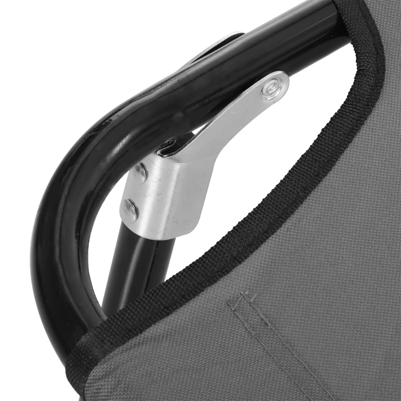 Outsunny Portable Folding Sun Lounger With 4-Position Adjustable Backrest Relaxer Recliner with Lightweight Frame Great for Pool or Sun Bathing Grey
