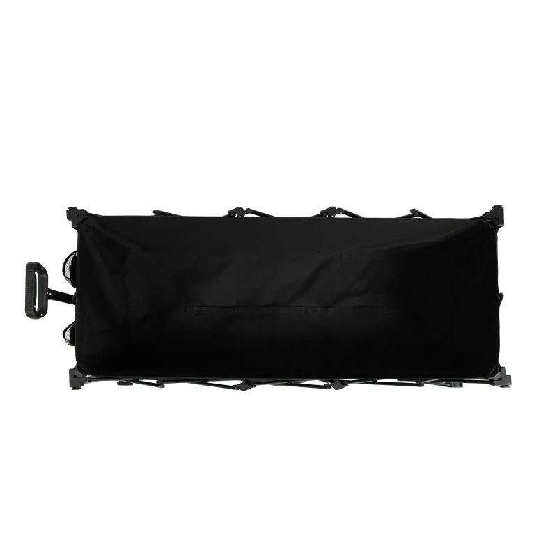 Faltbarer erweiterbarer Bollerwagen, mit viel Stauraum, 136x54x60 cm, Schwarz