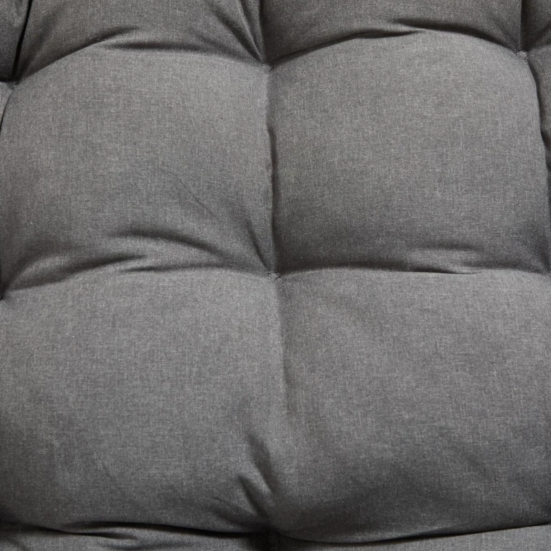 Sedia a dondolo da esterno con cuscino confortevole, per soggiorno, camera da letto, sala lettura, 75x116x82 cm, Grigio