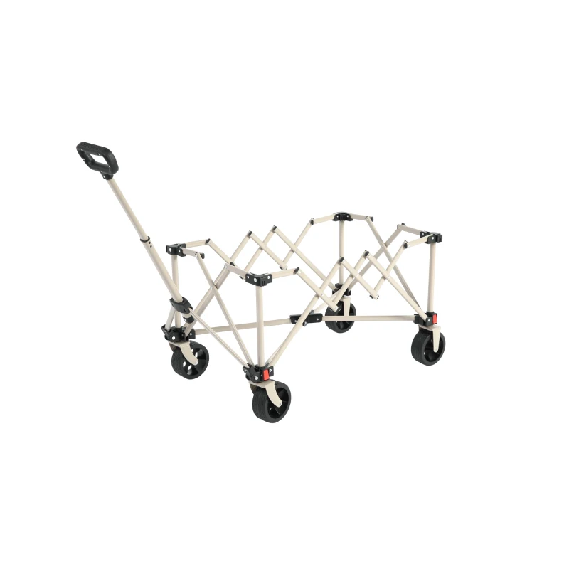 Faltbarer Bollerwagen, für Camping, Einkaufen, 77 x 48 x 45 cm, Beige