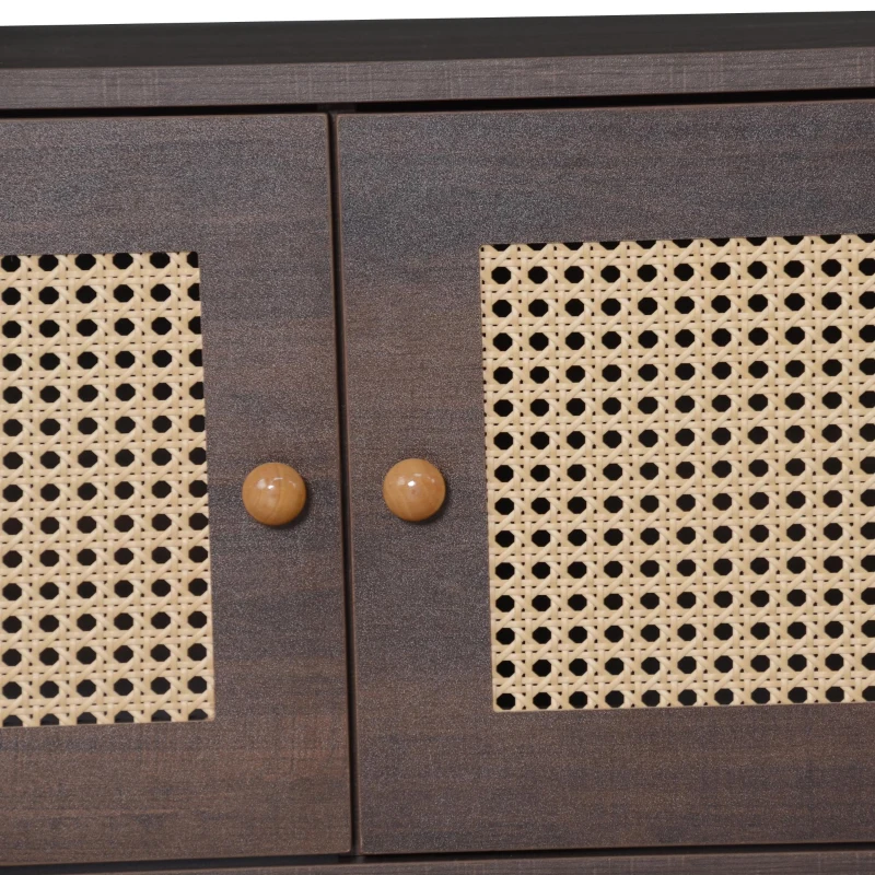 Modern TV Entertainment Centre with 2 Drawers & 2 Cabinets, Sturdy Media Cabinet for Living Rooms, 200L x 37W x 49.5H cm, Wood