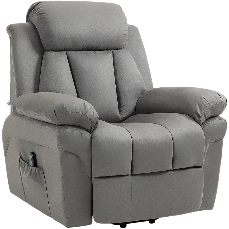 HOMCOM Fauteuil de Relaxation électrique Fauteuil releveur inclinable avec Repose-Pied Ajustable gris