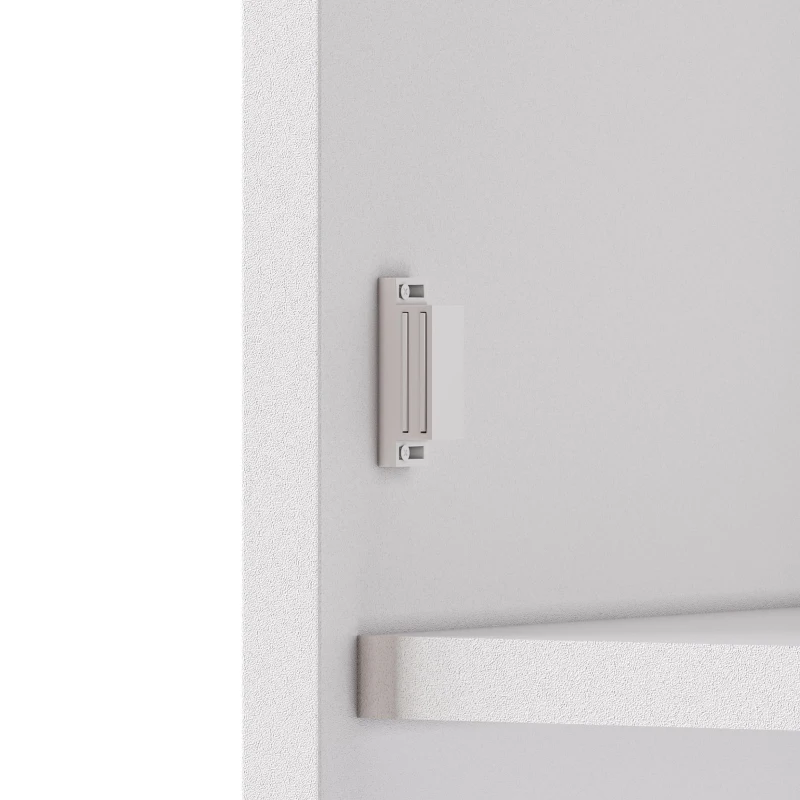 Tall Kitchen Cabinet with Built‑In Power Outlets & 2 USB Ports, Modern Sideboard with App-Controlled LED, 120L x 40W x 176H cm, White