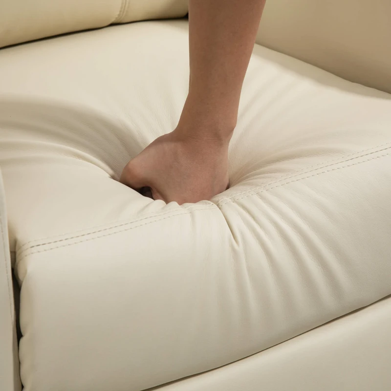 HOMCOM Fotoliu Masaj cu Suport Picioare, pentru Familie, 68x88x98cm, Crem(m-11)