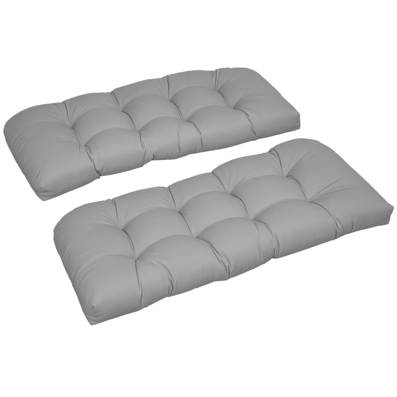 Outsunny Cojín para Banco de 2 Plazas para Interior y Exterior con 8 Puntadas para Sillas Sofás 110x48x8 cm Gris