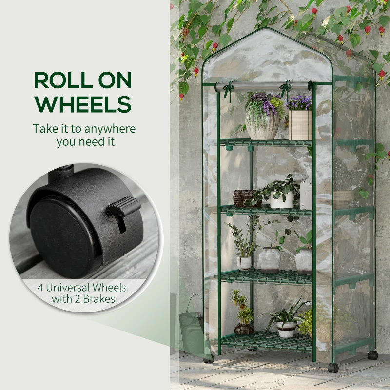 Szklarnia foliowa z regałem, roleta, łatwy montaż, 3 poziomy