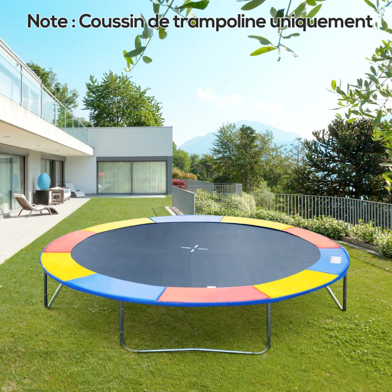 HOMCOM Coussin de protection pour trampoline de remplacement Ø 244 cm résistant aux rayons UV, anti déchirure multicolore
