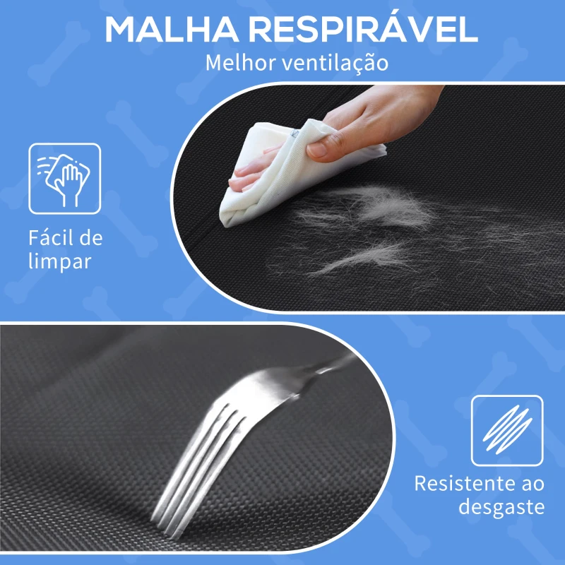 PawHut Cama Elevada para Cães Respirável para Cães Pequenos 106x81x33 cm Tecido de Textilene Encosto Inclinável Estrutur