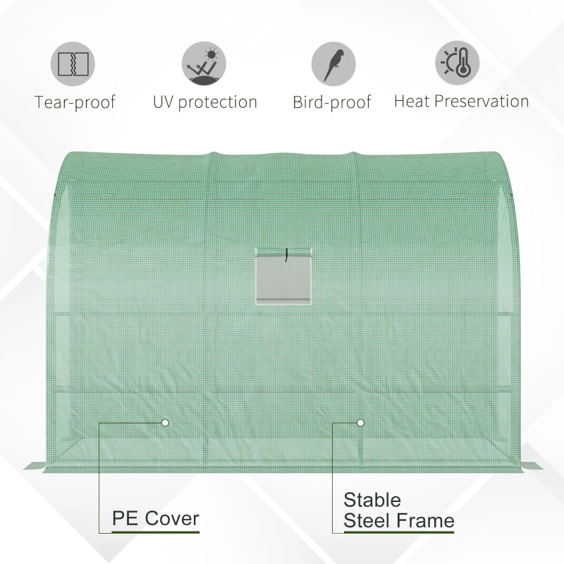 Szklarnia z półkami, oknami, stalowa, odporna na zimę