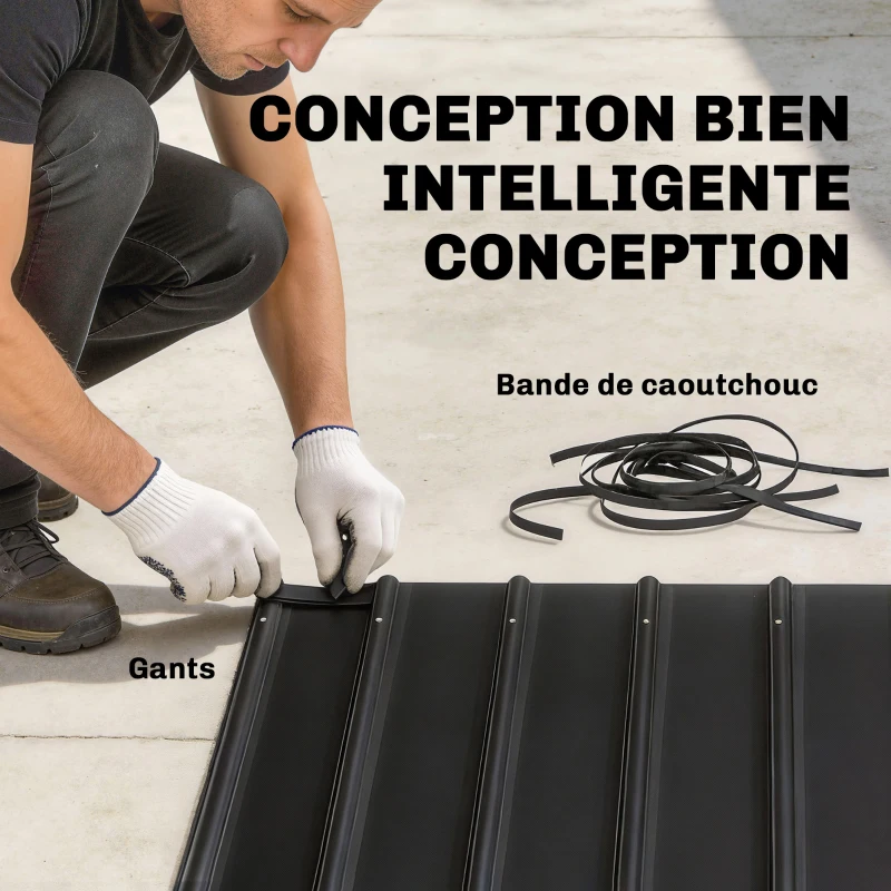 Outsunny Abri pour Barbecue avec Toit en Métal Galvanisé et Étagères Latérales, 271 x 182 x 229 cm, Noir